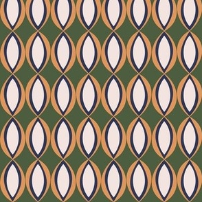 359 - Mod leaf / wheat seed in autumn colours of olive green and cream - 100 pattern project: medium scale for home decor, soft furnishings, kids apparel, gender neutral nursery