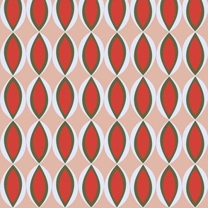 359 - Mod leaf / wheat seed in autumn colours of orange and cream - 100 pattern project: medium scale for home decor, soft furnishings, kids apparel, gender neutral nursery