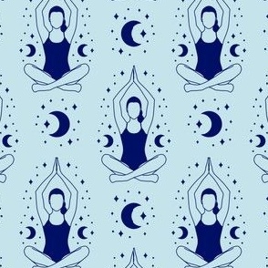 Moon Yogi on Blue