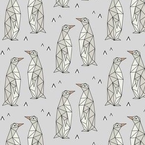 Geometric Penguins Gray BackgroundGeometric Penguins Gray Background - small