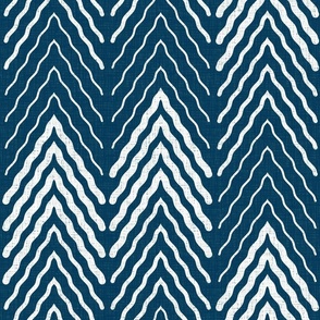 Chevron - abstract winter forest - navy