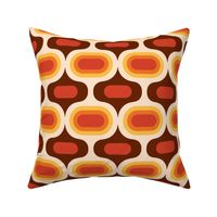 Atomic ogee ovals orange brown mid-century modern