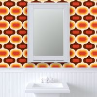 Atomic ogee ovals orange brown mid-century modern