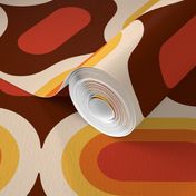 Atomic ogee ovals orange brown mid-century modern