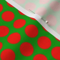 Christmas Dots: red on green