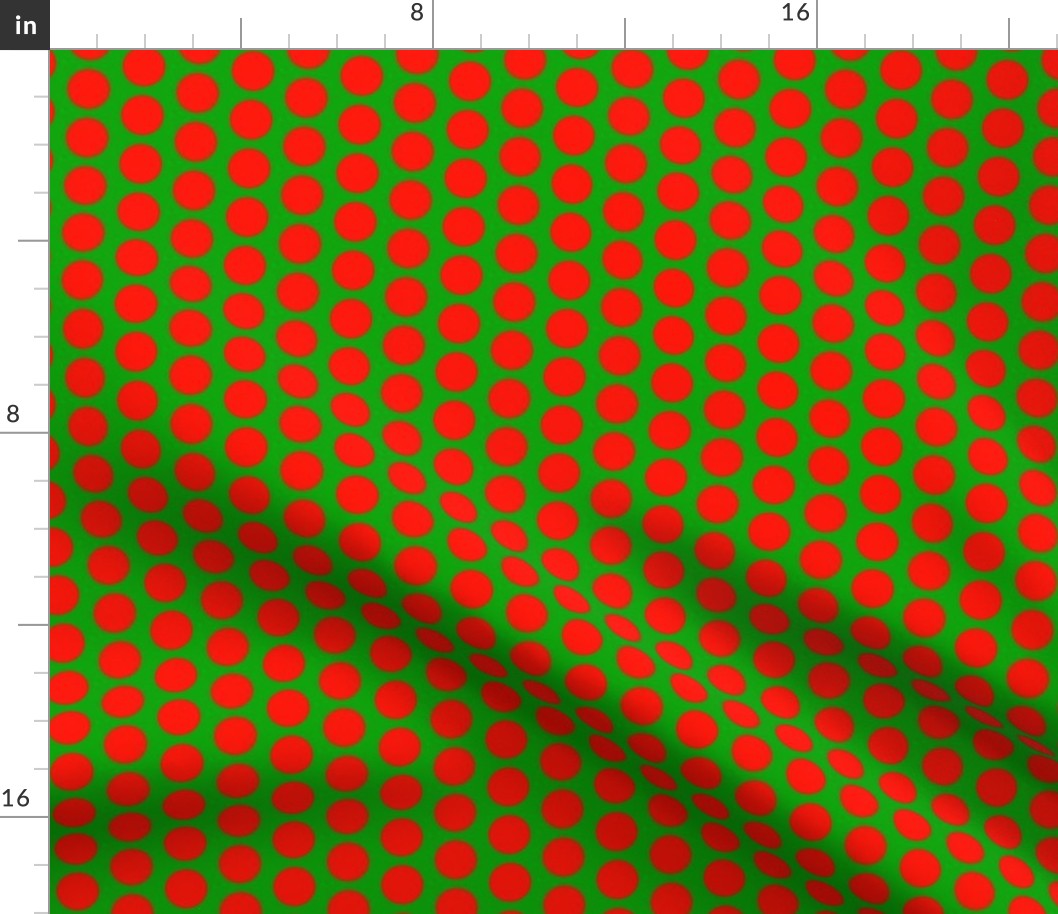 Christmas Dots: red on green