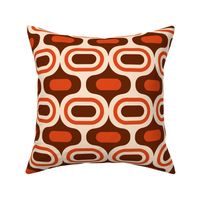 Ogee retro ovals atomic terracotta orange brown Wallpaper