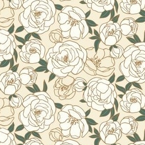 Elegant Peonies Cream