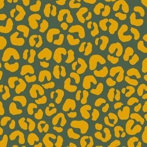 Jaguar Print in Spruce Green and Warm Gold