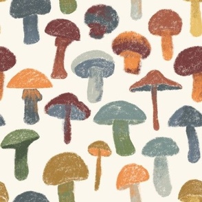 Chalky Mushrooms 9" - orange, green, brown