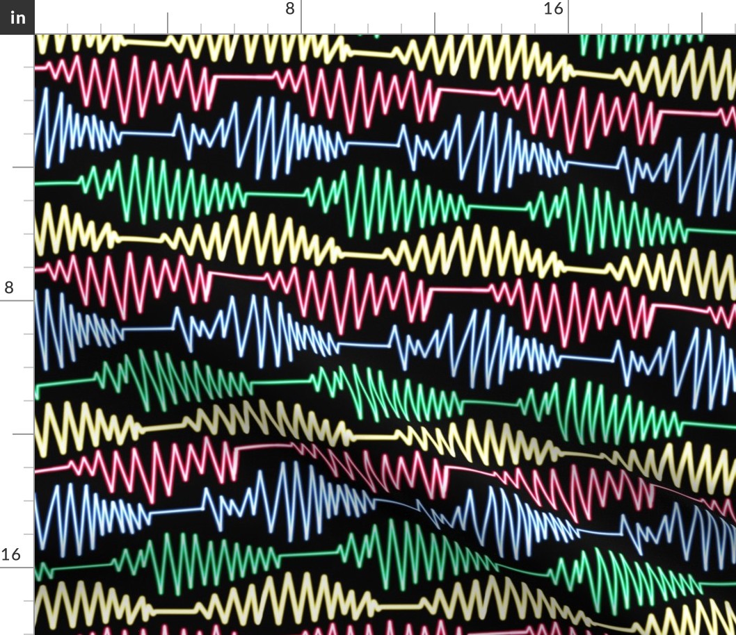 Loud and Loose, Neon Sound Waves on Black
