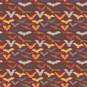 Bats on brown 9"x9"