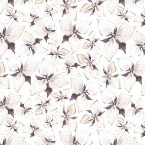 White Minimal Floral Seamless Pattern