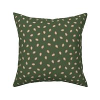 357 - scattered wheat in green and cream - 100 pattern project -  medium scale for wallpaper, bed linen and home decor