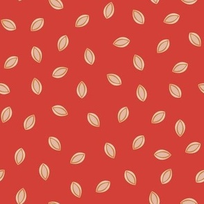 357 - scattered wheat in orange and mustard - 100 pattern project -  medium scale for wallpaper, bed linen and home decor