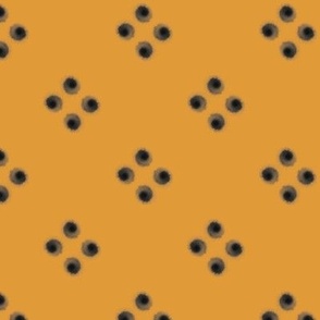 Geometric Polka Dots in Western Sunset Orange and Midnight Blue