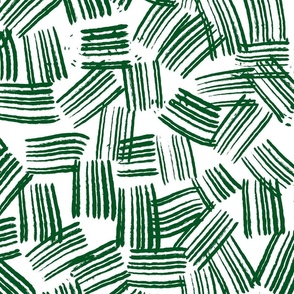 Inky Scratches - Large - Green on White