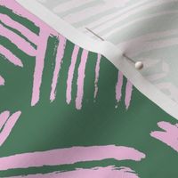 Inky Scratches - Large - Light Pink on Green