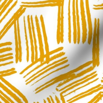 Inky Scratches - Large - Yellow on White
