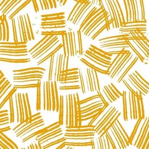 Inky Scratches - Large - Yellow on White