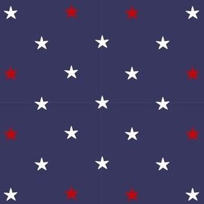 Red and White Stars on Blue