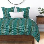 Wild Herringbone XL - Greens and Blues 