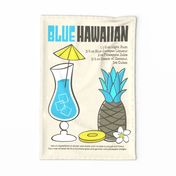 Blue Hawaiian Recipe Tea Towel