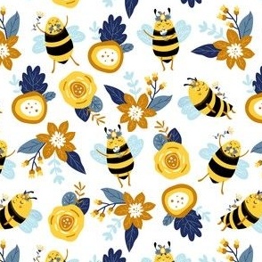Honey Bees and Flowers (BEE001)
