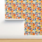 Citrus Fruits Orange And Blue - Medium Size