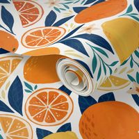 Citrus Fruits Orange And Blue - Medium Size