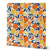 Citrus Fruits Orange And Blue - Medium Size