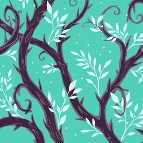 Secret Garden Overgrown Branches - Turquoise Large