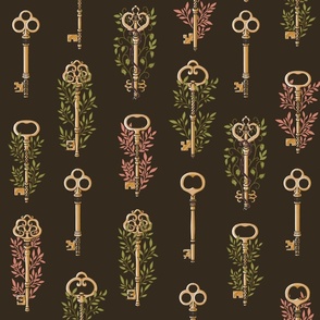 Secret Garden Vintage Keys - Forest Large
