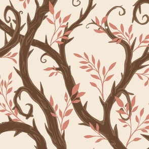 Secret Garden Overgrown Branches - Neutral and Pink Large