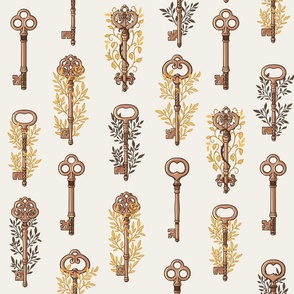 Secret Garden Vintage Keys - Gold Large