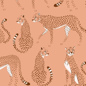 Wild Cheetahs in Light Coral Pink Large
