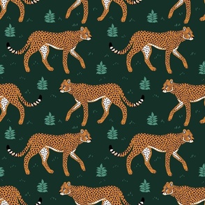 Spring Cheetah Pattern - Lush Dark Green