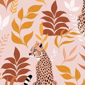 Large Scale Cheetahs in Pink and Yellow