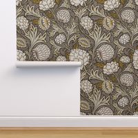 Countryside Floral Damask Vintage Green