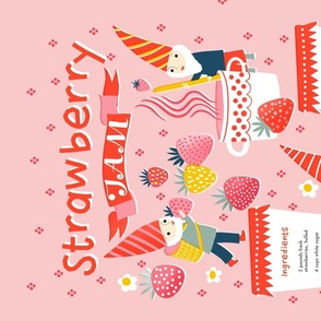 strawberry jam recipe tea towel