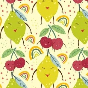 Sour Lemon, Limes, and Cherries with Faces