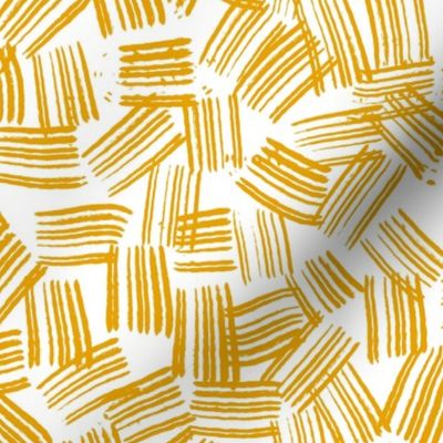 Inky Scratches - Medium - Yellow on White