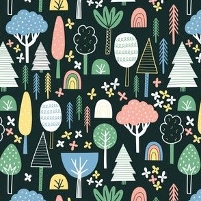 Cute Line Art Forest