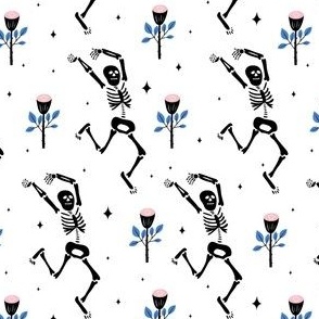 Creepy Cute Dancing Skeletons and Flowers