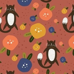 Abstract Cats and Fruit