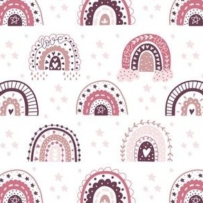 Pink Bohemian Rainbow Seamless Patterns