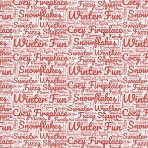 Winter Fun Words In Red