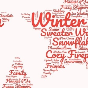 Red Star With Winter Words - Large Scale