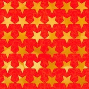 gold stars on red mottled