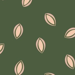 357 - scattered wheat in green and cream - 100 pattern project -  jumbo scale for wallpaper, bed linen and home decor